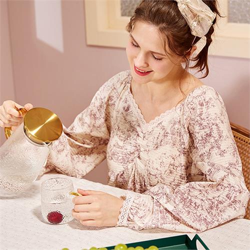 针织印花女套装